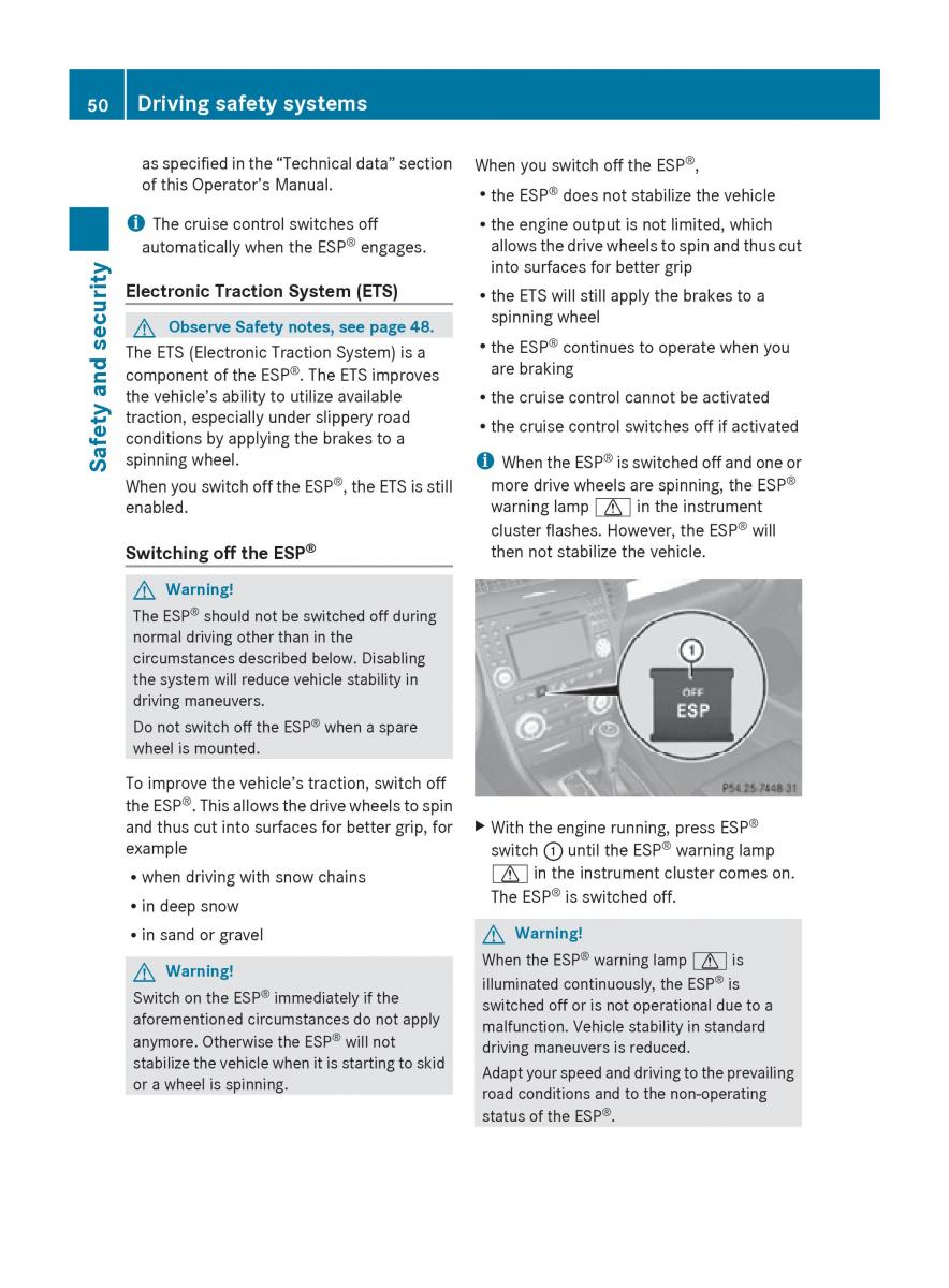 Mercedes Benz SLK R171 owners manual / page 52