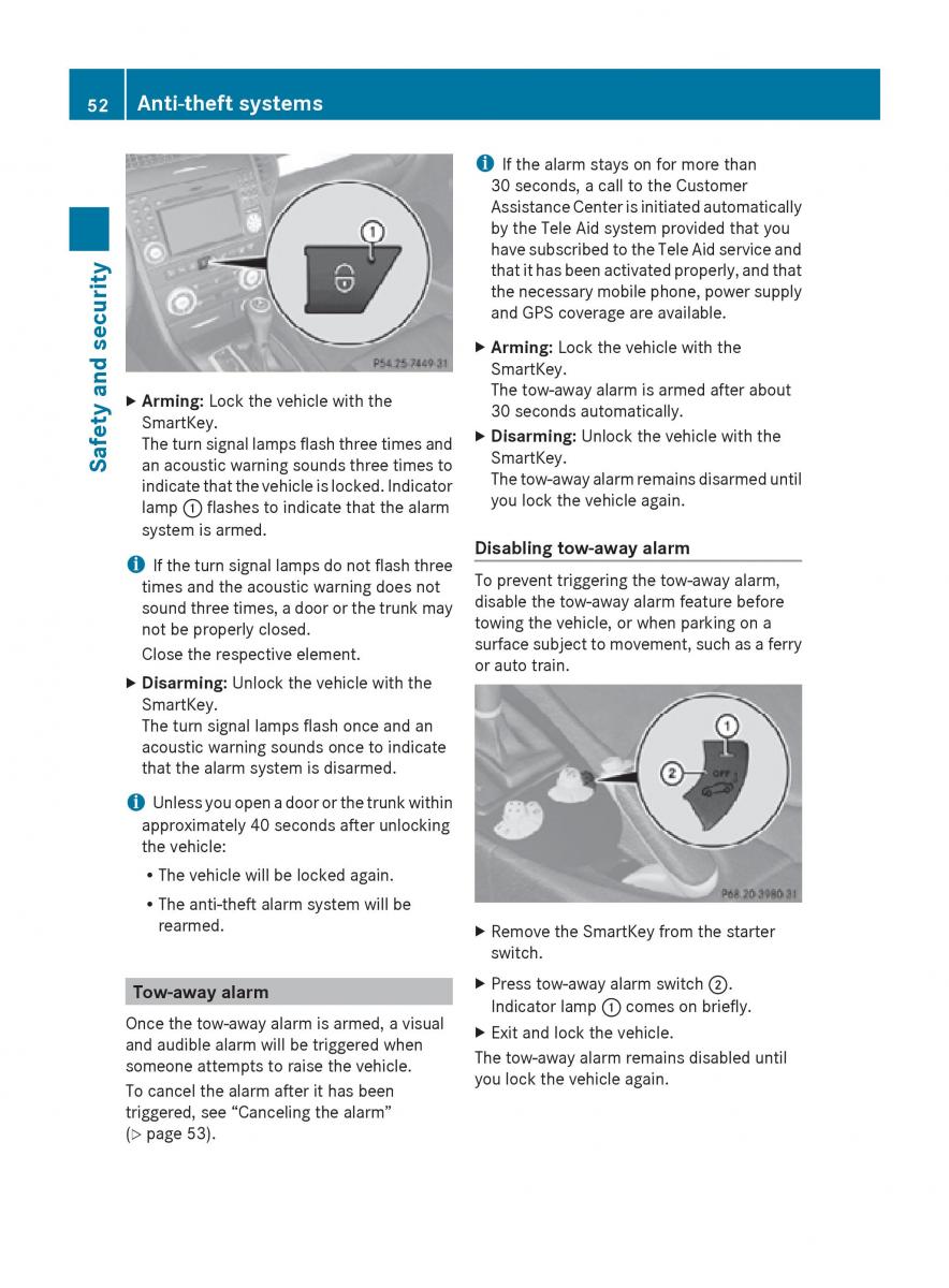 Mercedes Benz SLK R171 owners manual / page 54