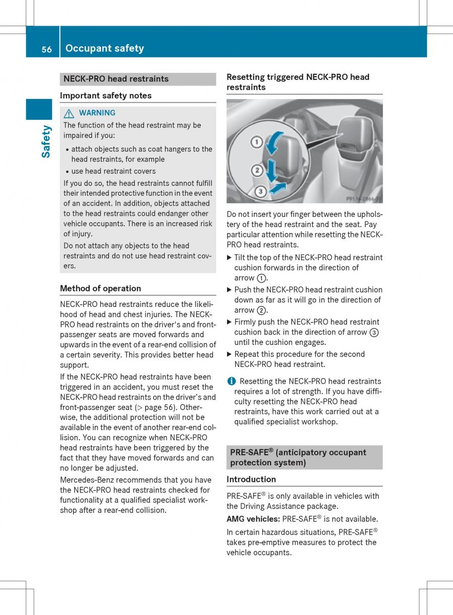 Mercedes Benz SLK R172 owners manual / page 58