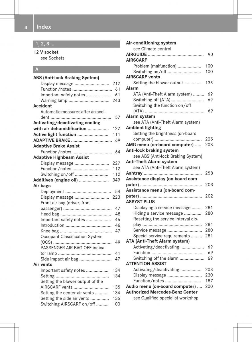 Mercedes Benz SLK R172 owners manual / page 6