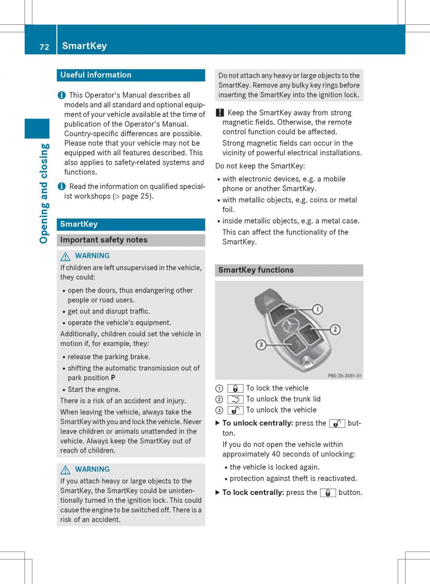 Mercedes Benz SLK R172 owners manual / page 74