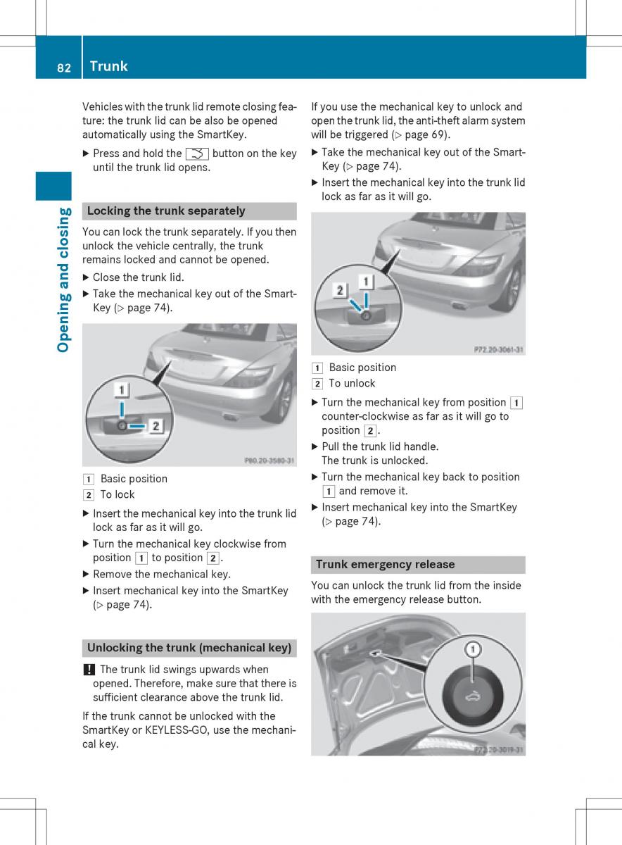 Mercedes Benz SLK R172 owners manual / page 84