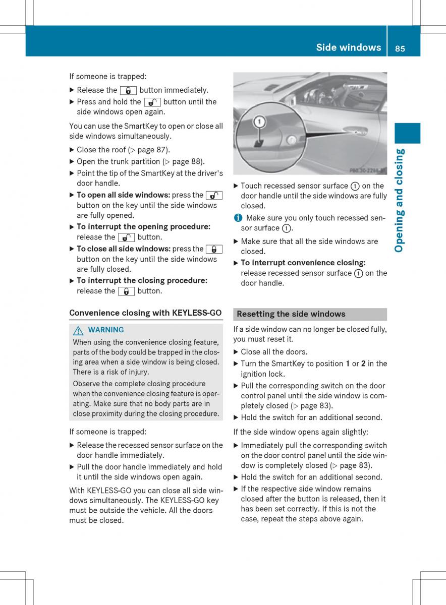 Mercedes Benz SLK R172 owners manual / page 87