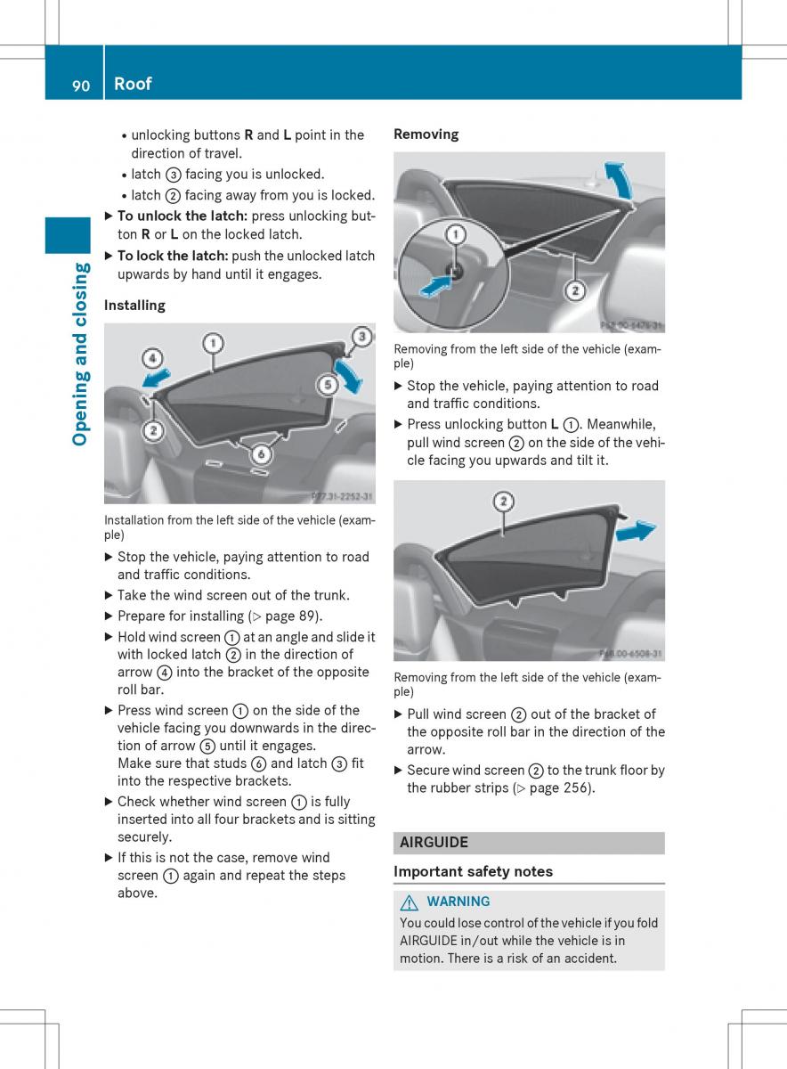 Mercedes Benz SLK R172 owners manual / page 92