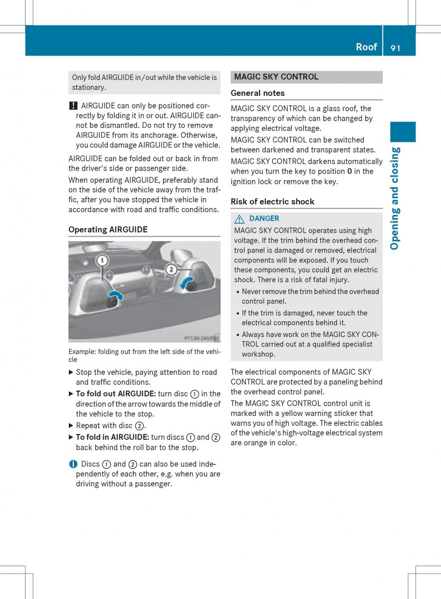 Mercedes Benz SLK R172 owners manual / page 93