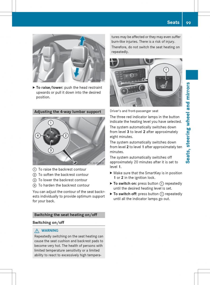 Mercedes Benz SLK R172 owners manual / page 101