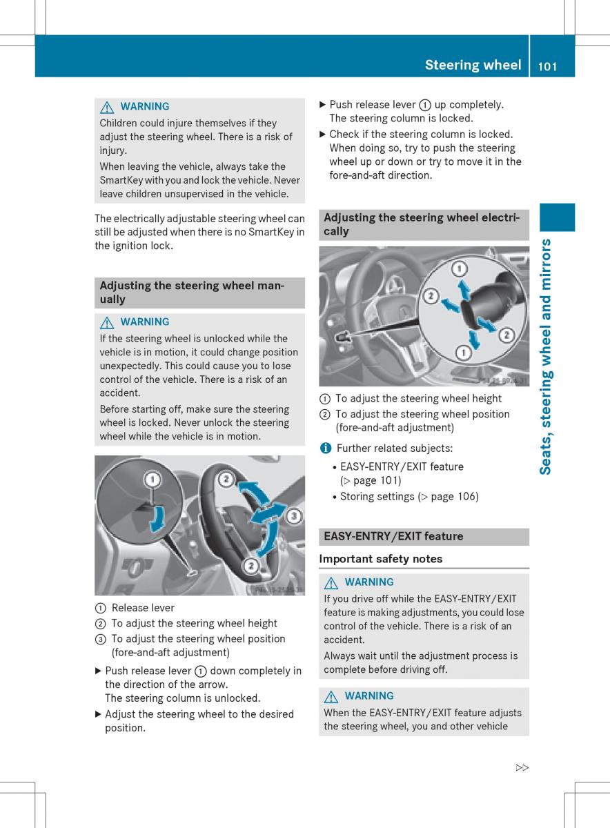 Mercedes Benz SLK R172 owners manual / page 103