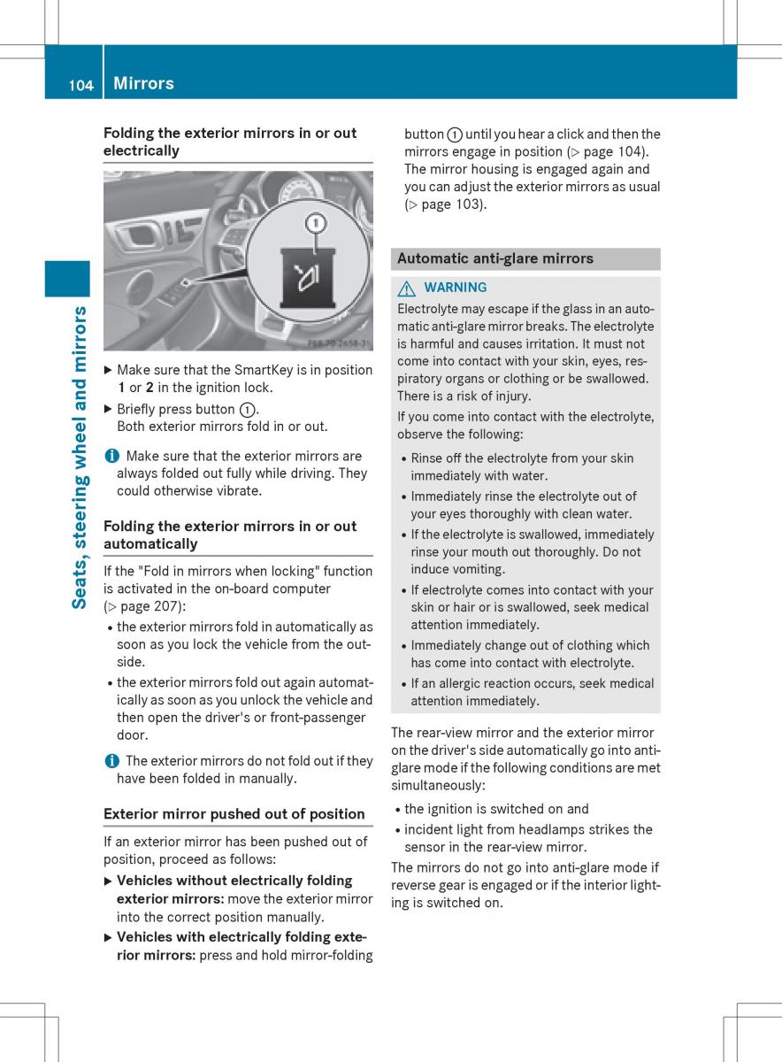 Mercedes Benz SLK R172 owners manual / page 106