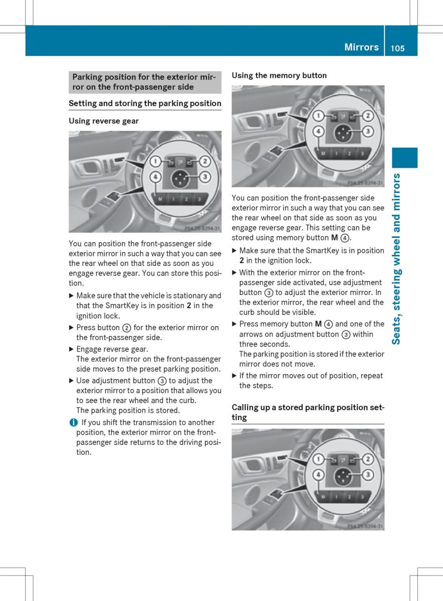 Mercedes Benz SLK R172 owners manual / page 107