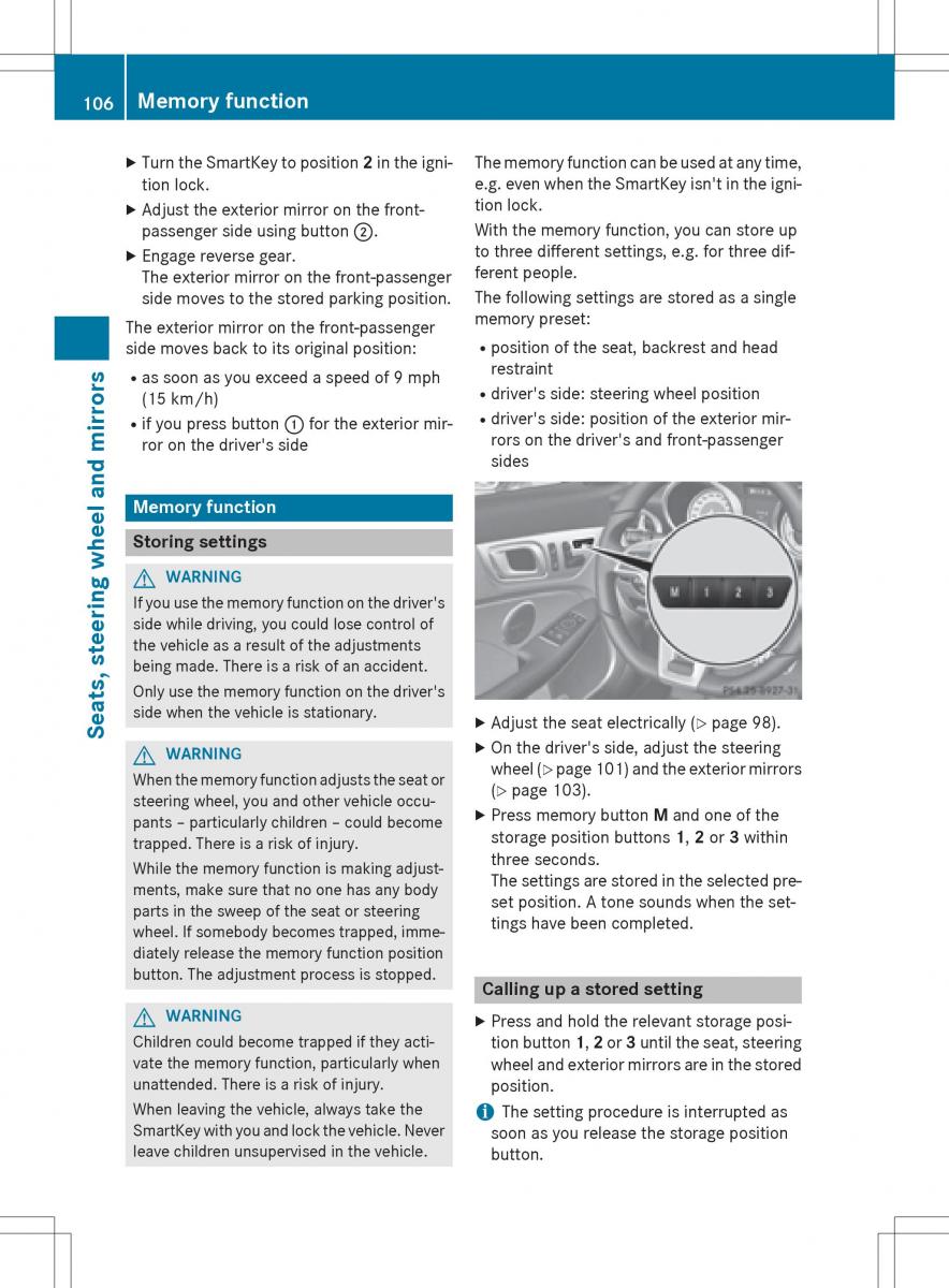 Mercedes Benz SLK R172 owners manual / page 108