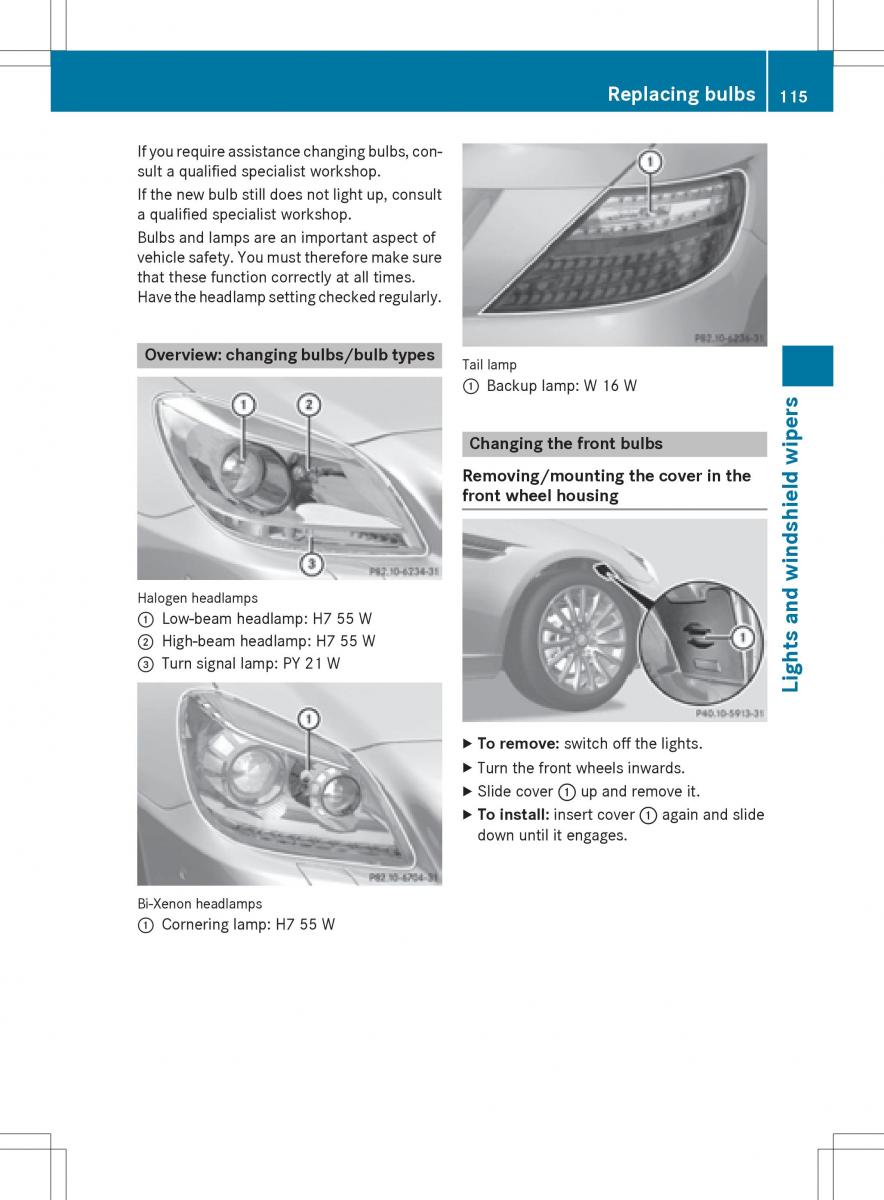 Mercedes Benz SLK R172 owners manual / page 117