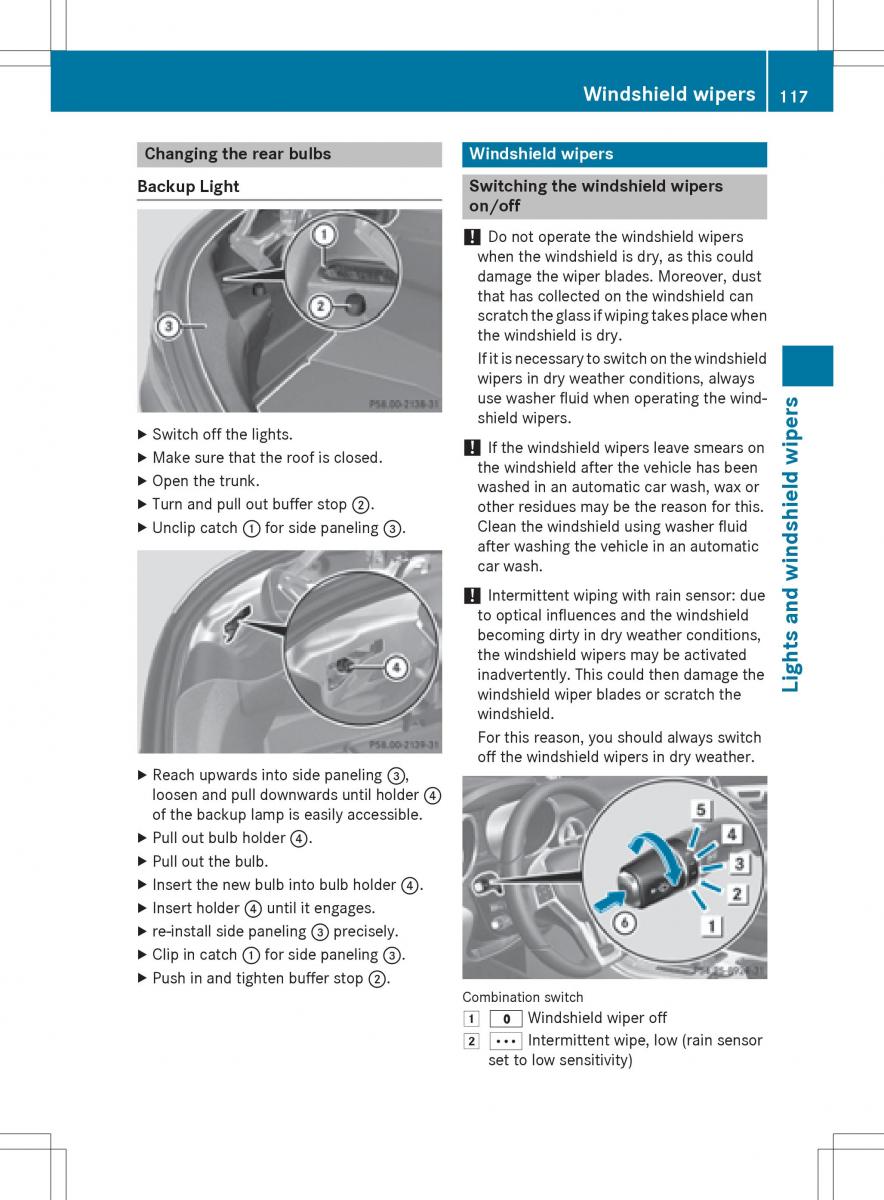 Mercedes Benz SLK R172 owners manual / page 119