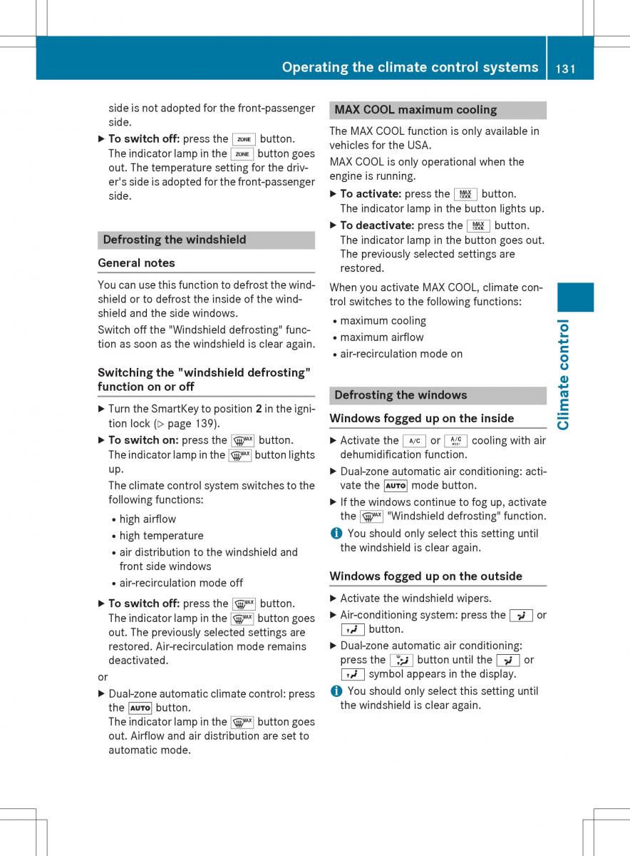 Mercedes Benz SLK R172 owners manual / page 133