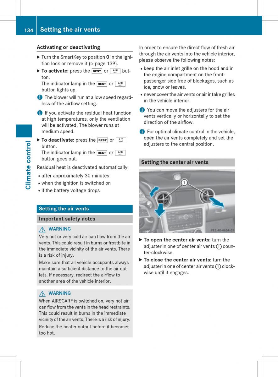 Mercedes Benz SLK R172 owners manual / page 136