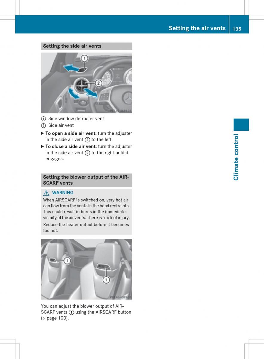 Mercedes Benz SLK R172 owners manual / page 137