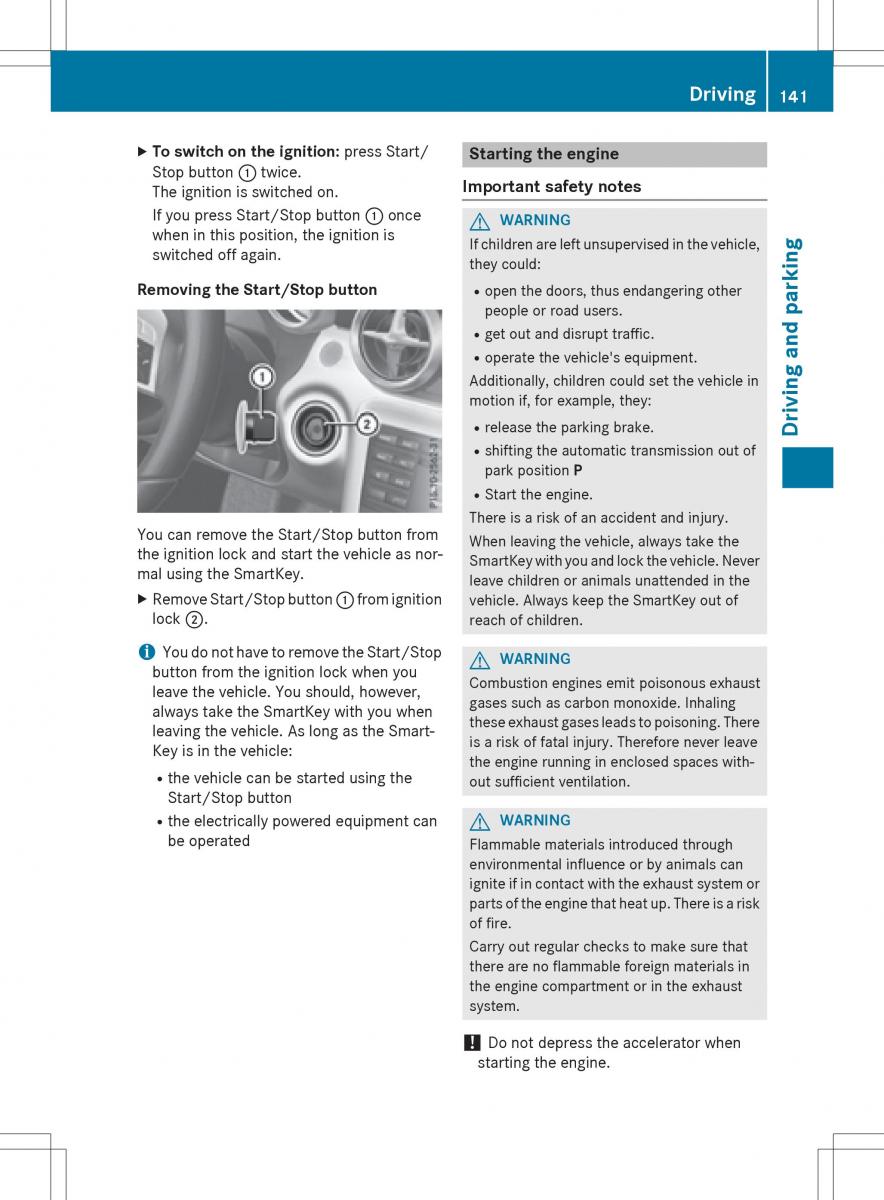 Mercedes Benz SLK R172 owners manual / page 143