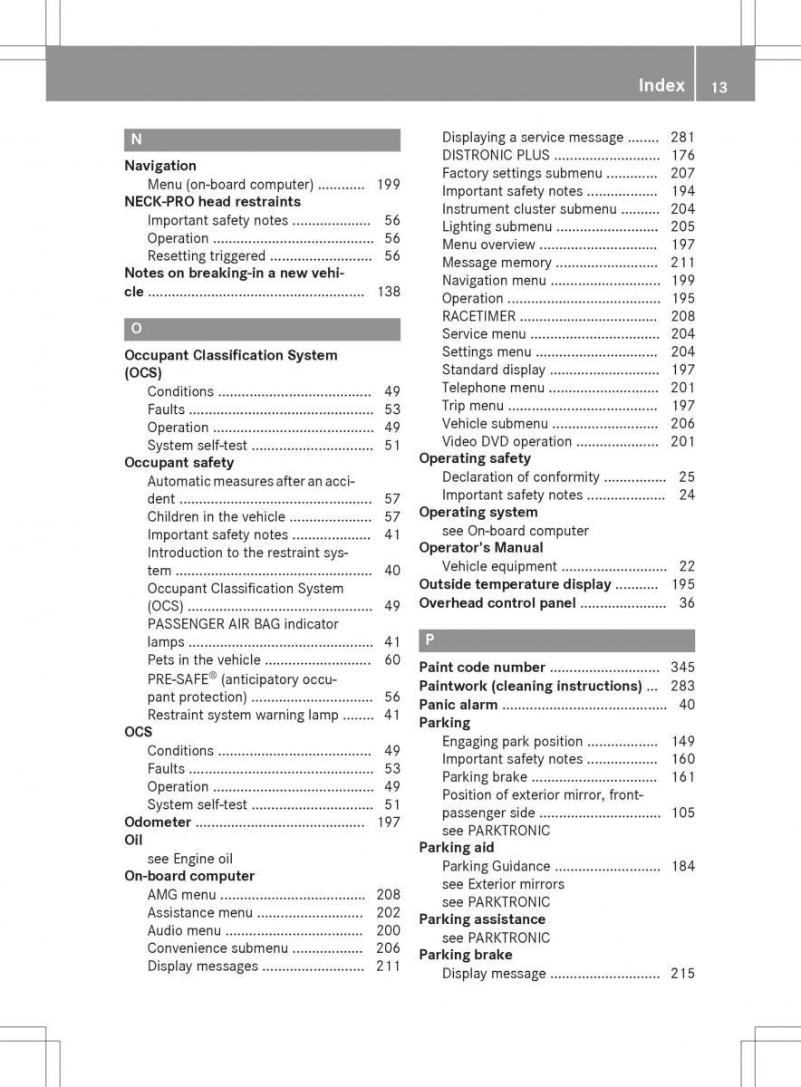 Mercedes Benz SLK R172 owners manual / page 15