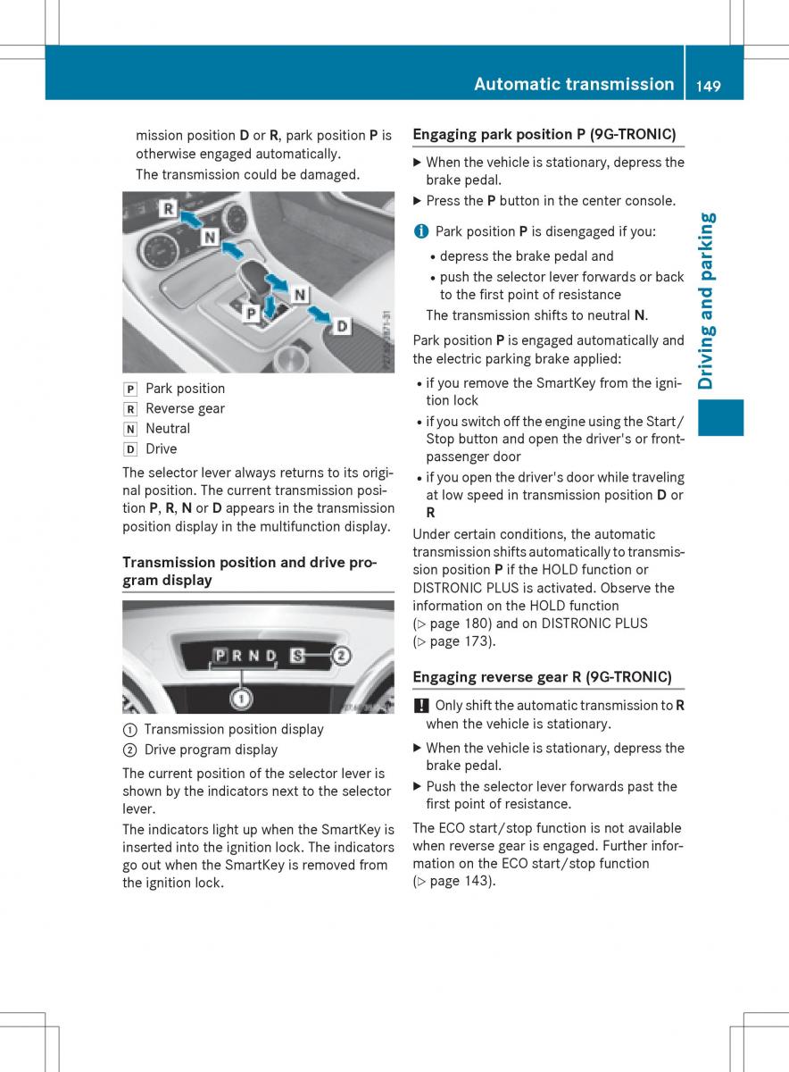 Mercedes Benz SLK R172 owners manual / page 151