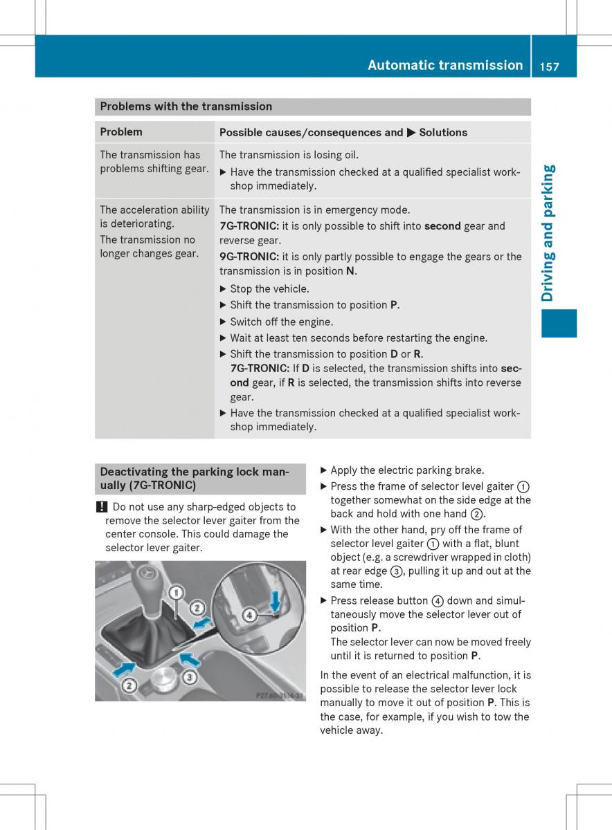 Mercedes Benz SLK R172 owners manual / page 159