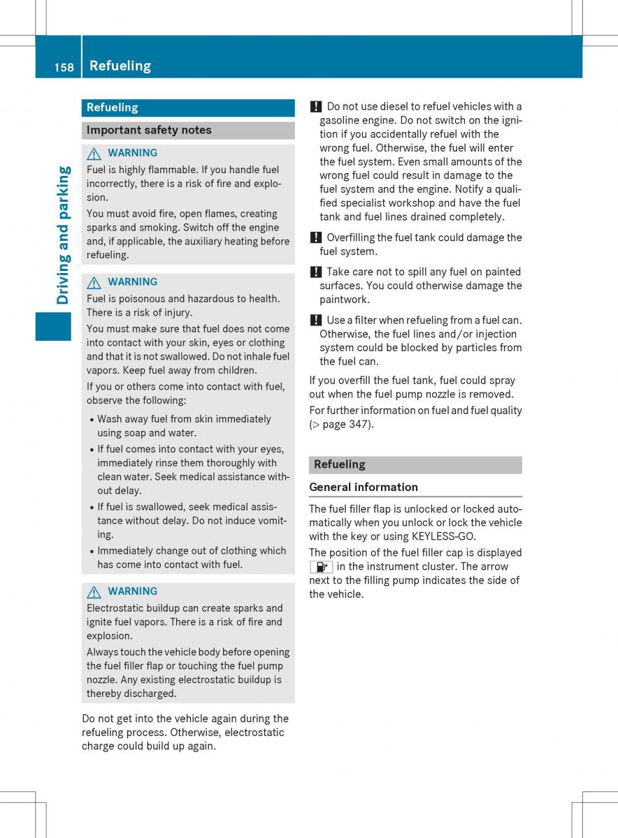 Mercedes Benz SLK R172 owners manual / page 160