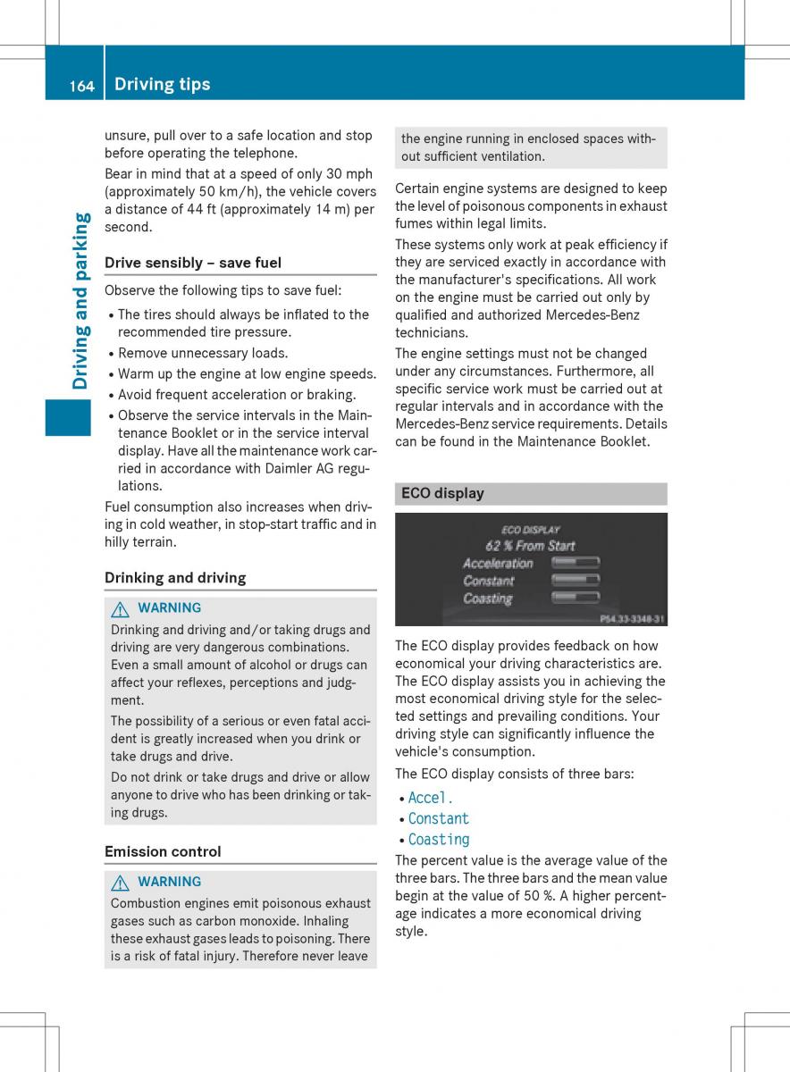 Mercedes Benz SLK R172 owners manual / page 166