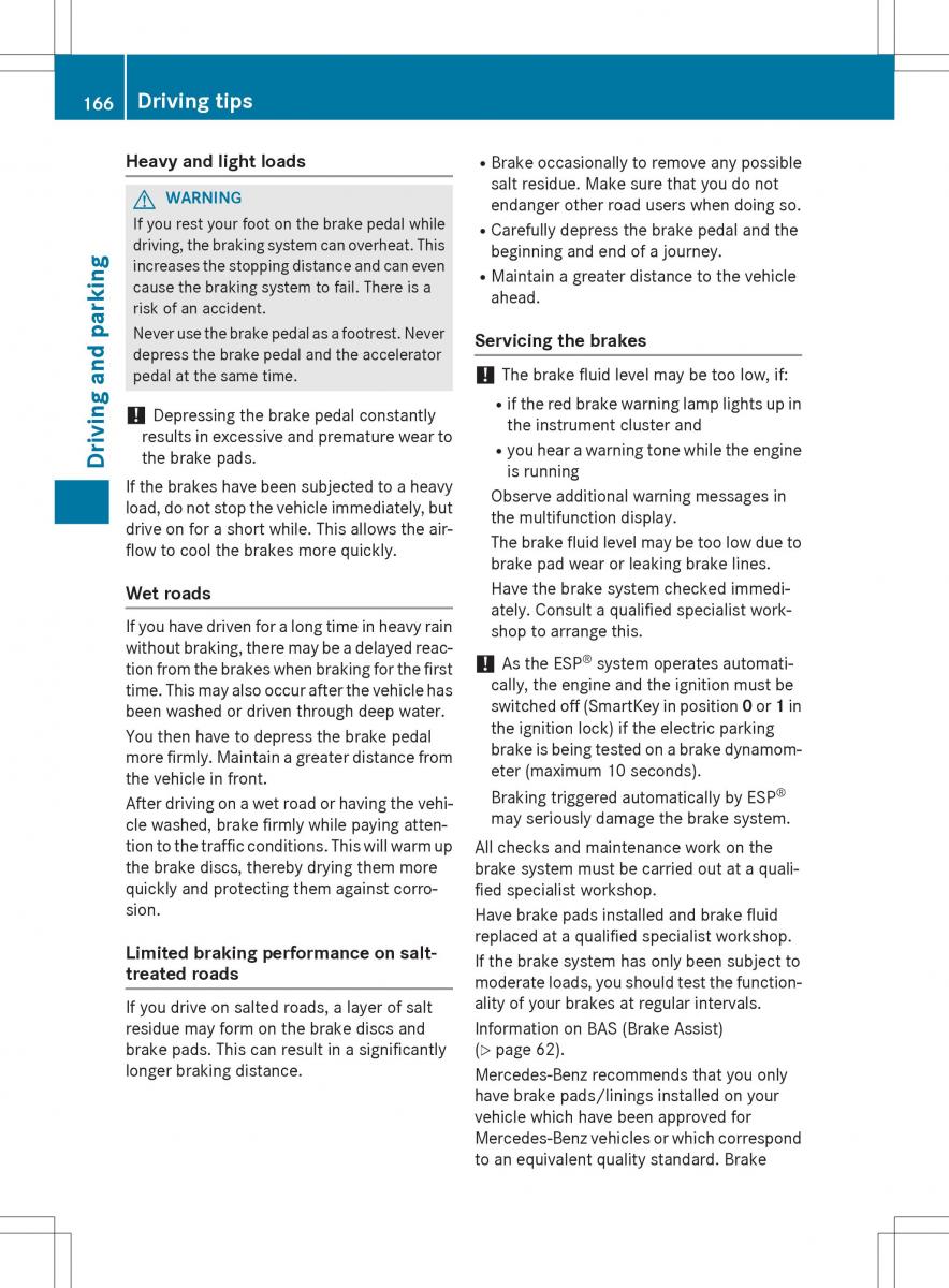 Mercedes Benz SLK R172 owners manual / page 168