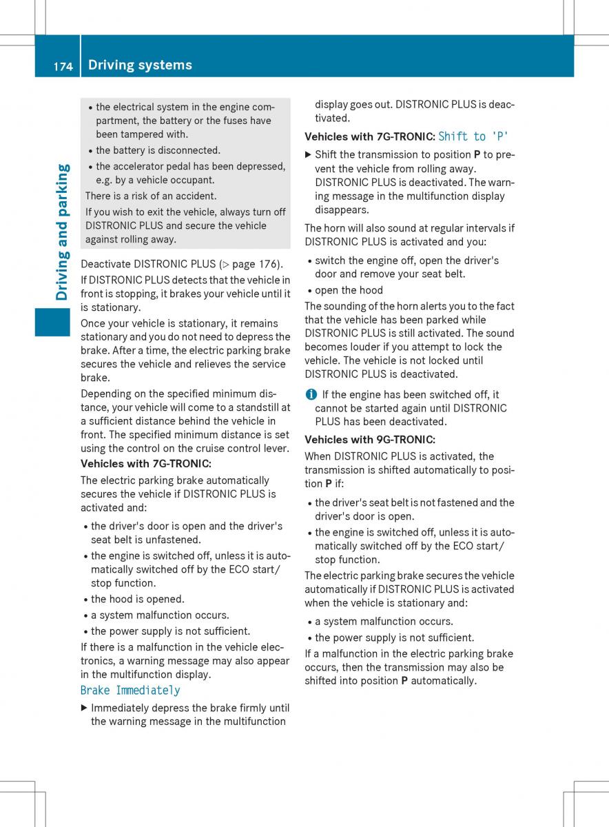 Mercedes Benz SLK R172 owners manual / page 176