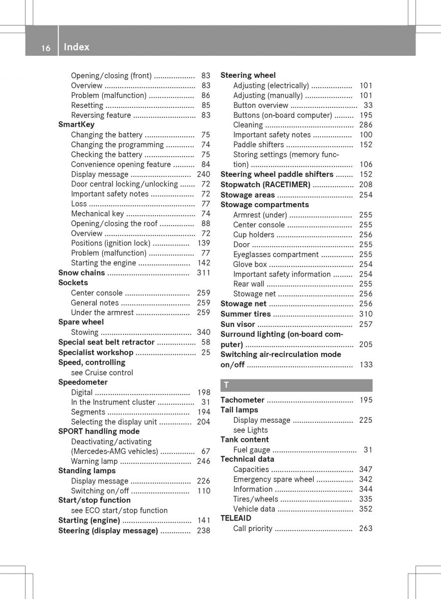 Mercedes Benz SLK R172 owners manual / page 18