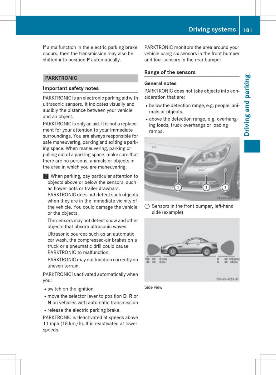 Mercedes Benz SLK R172 owners manual / page 183