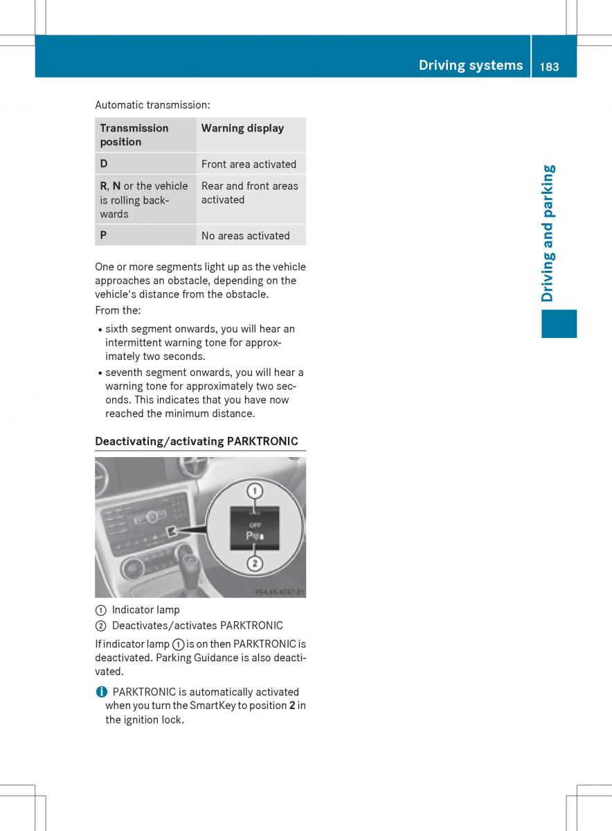 Mercedes Benz SLK R172 owners manual / page 185