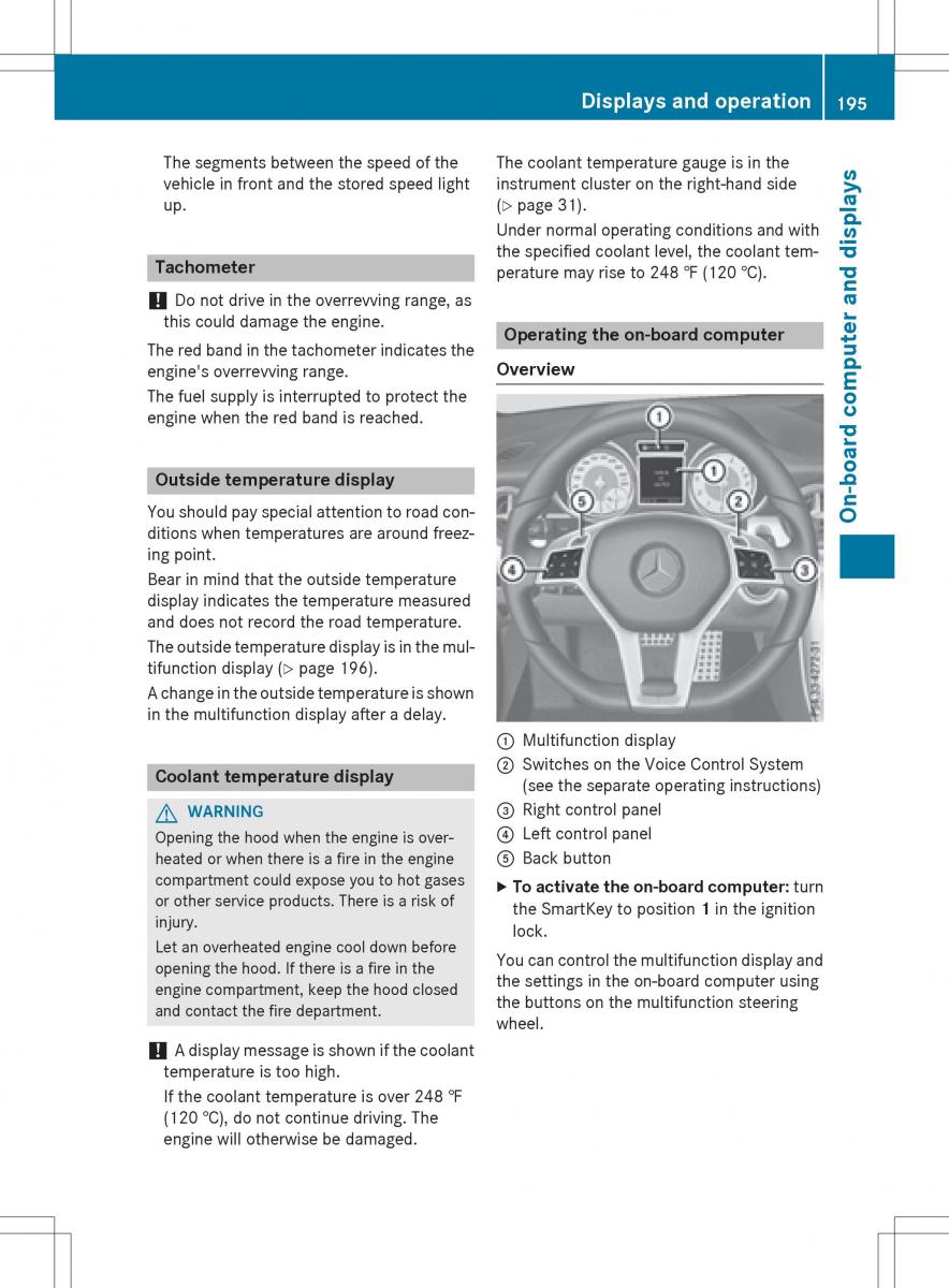 Mercedes Benz SLK R172 owners manual / page 197