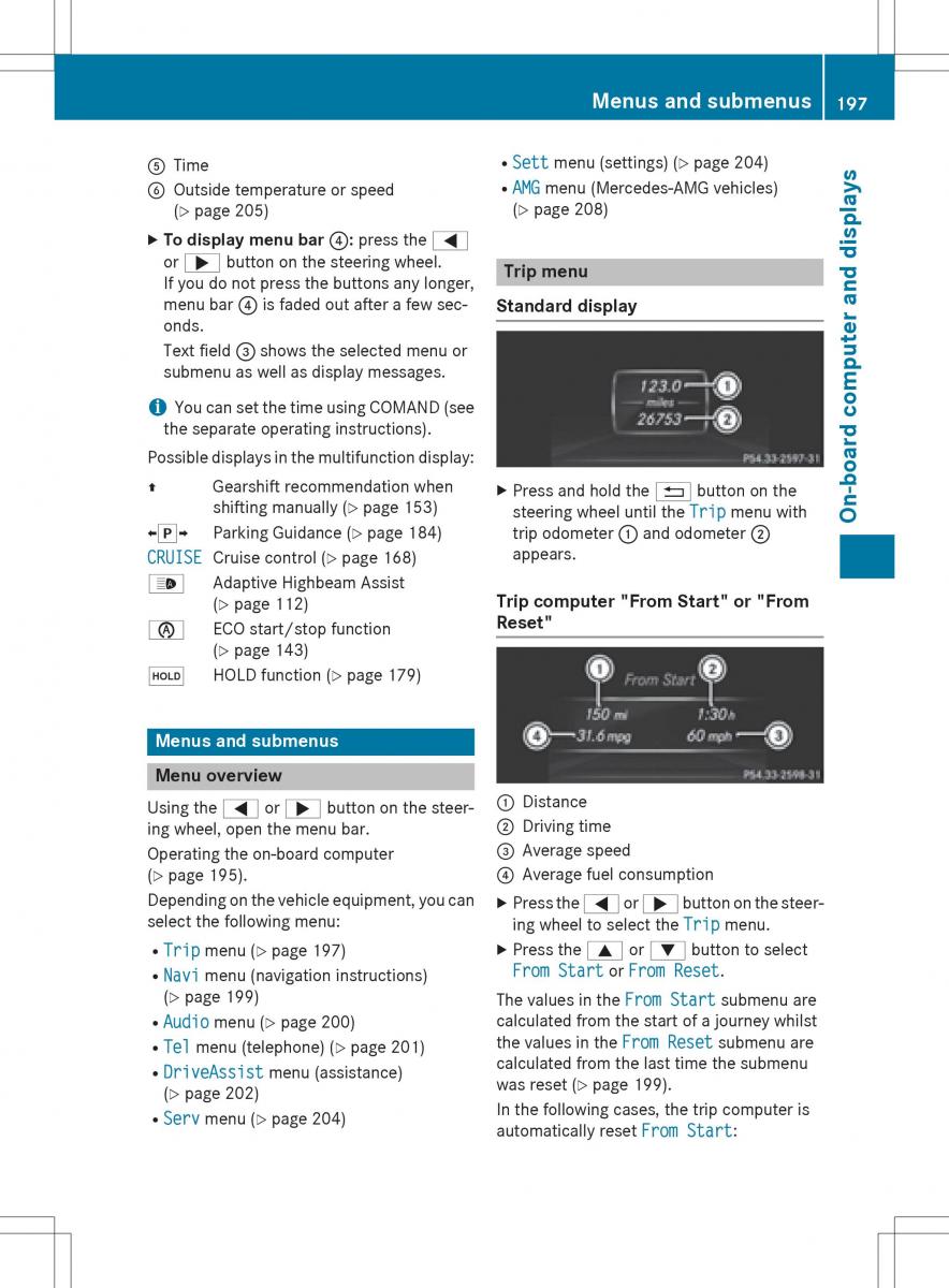 Mercedes Benz SLK R172 owners manual / page 199