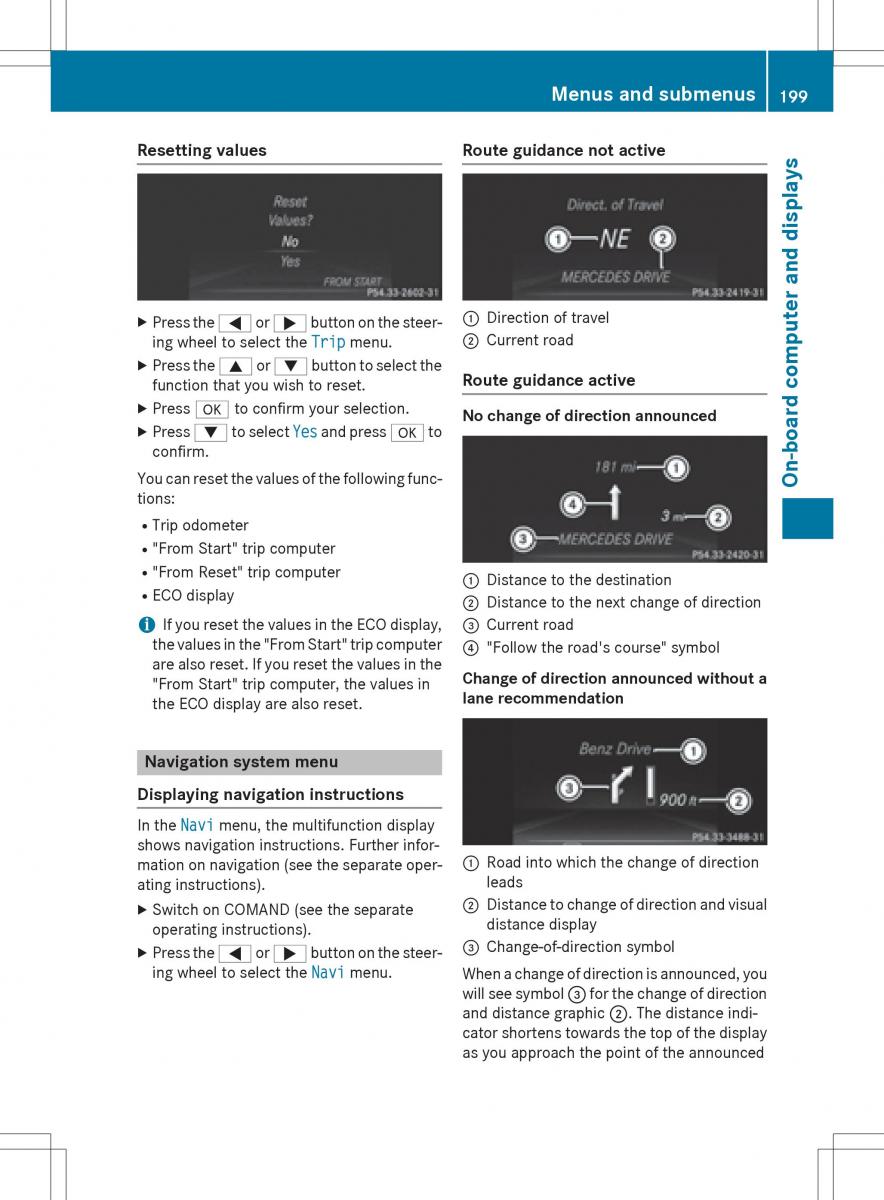 Mercedes Benz SLK R172 owners manual / page 201