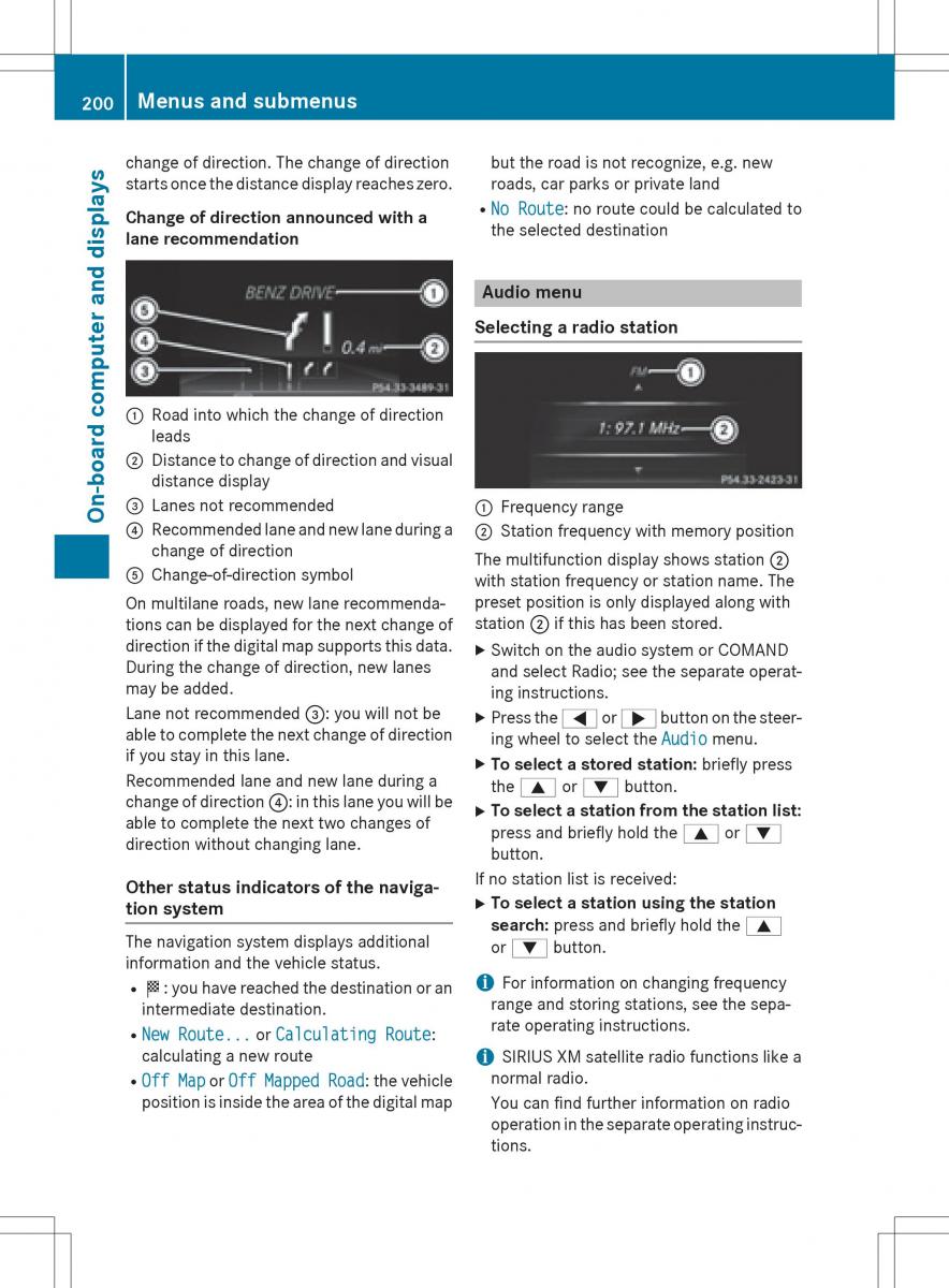 Mercedes Benz SLK R172 owners manual / page 202