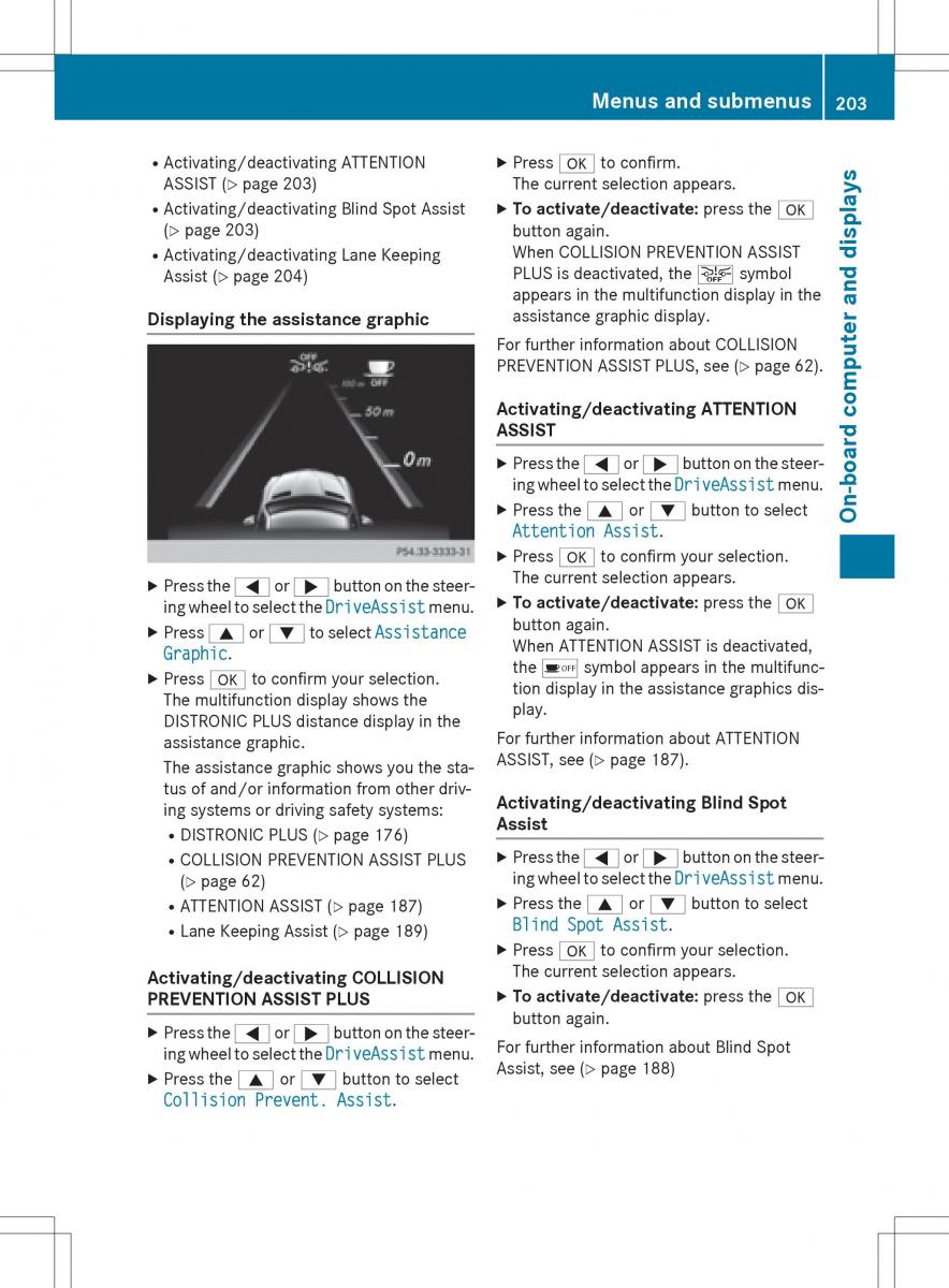 Mercedes Benz SLK R172 owners manual / page 205