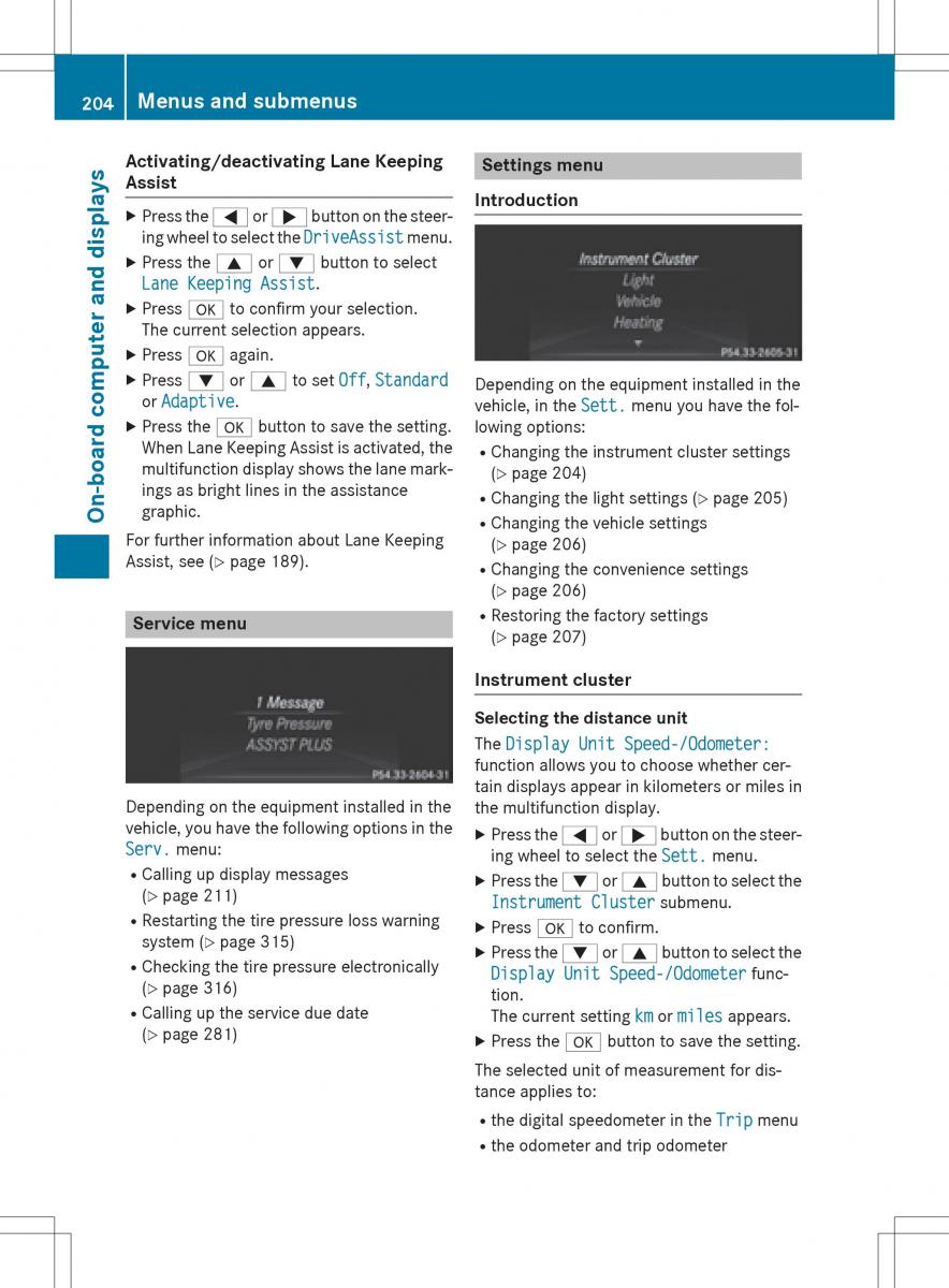 Mercedes Benz SLK R172 owners manual / page 206