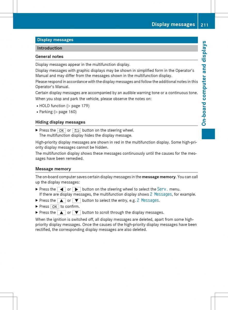 Mercedes Benz SLK R172 owners manual / page 213