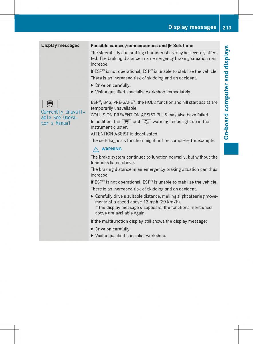 Mercedes Benz SLK R172 owners manual / page 215