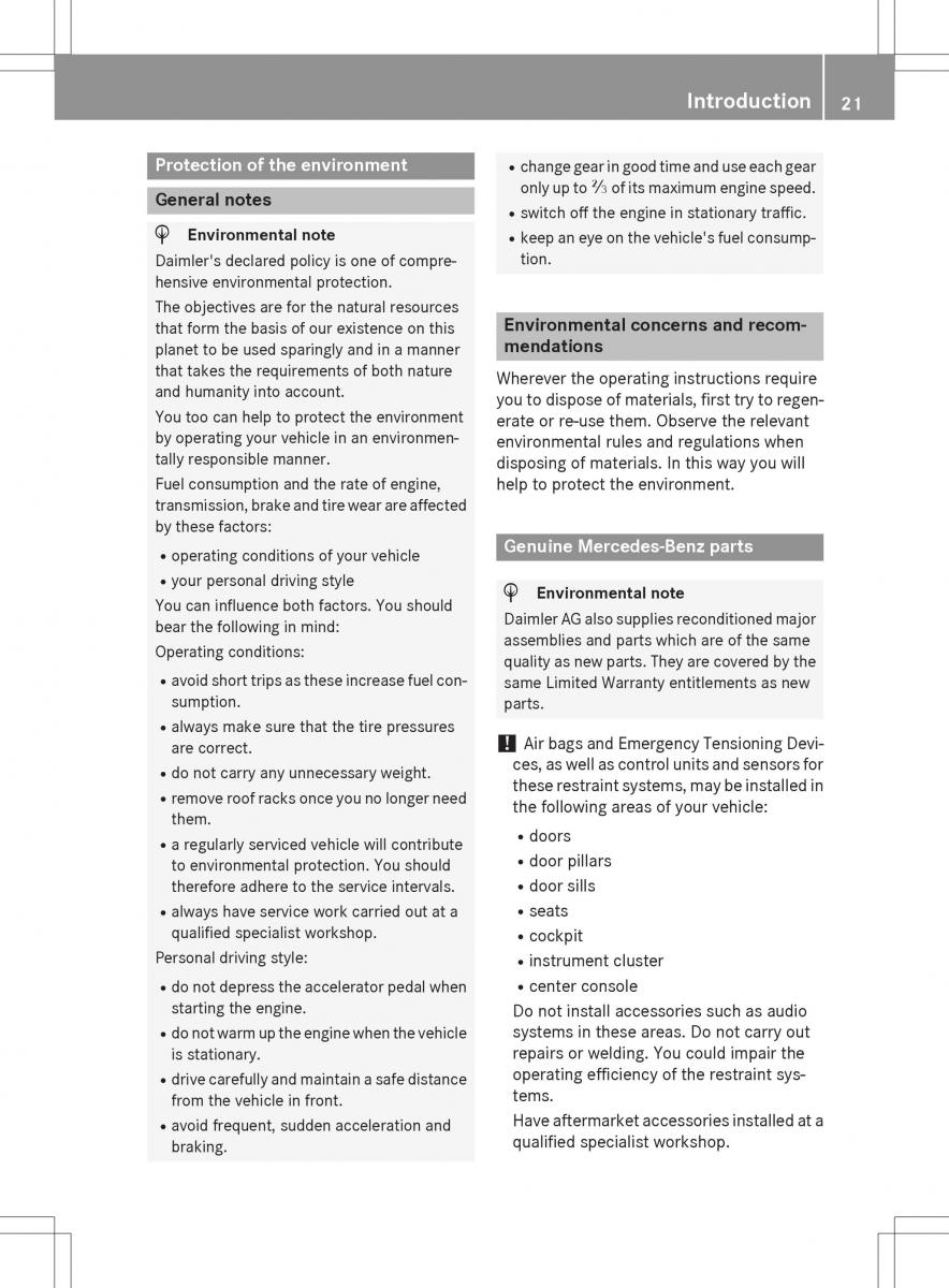 Mercedes Benz SLK R172 owners manual / page 23