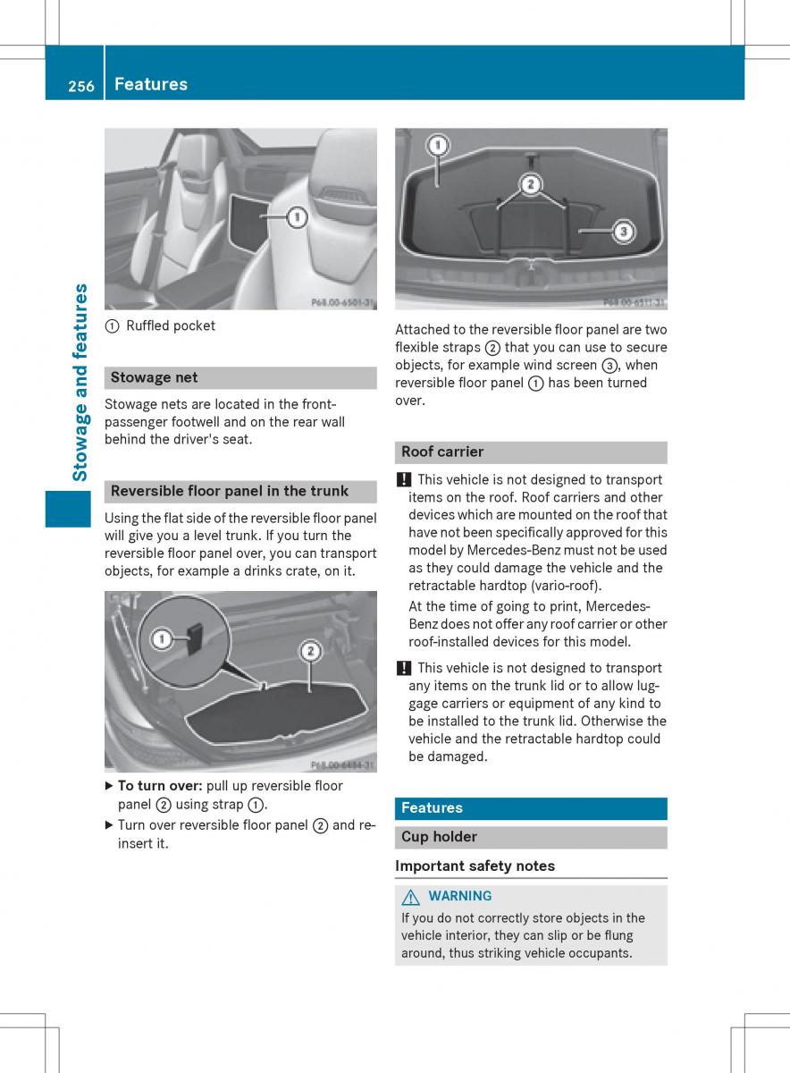 Mercedes Benz SLK R172 owners manual / page 258