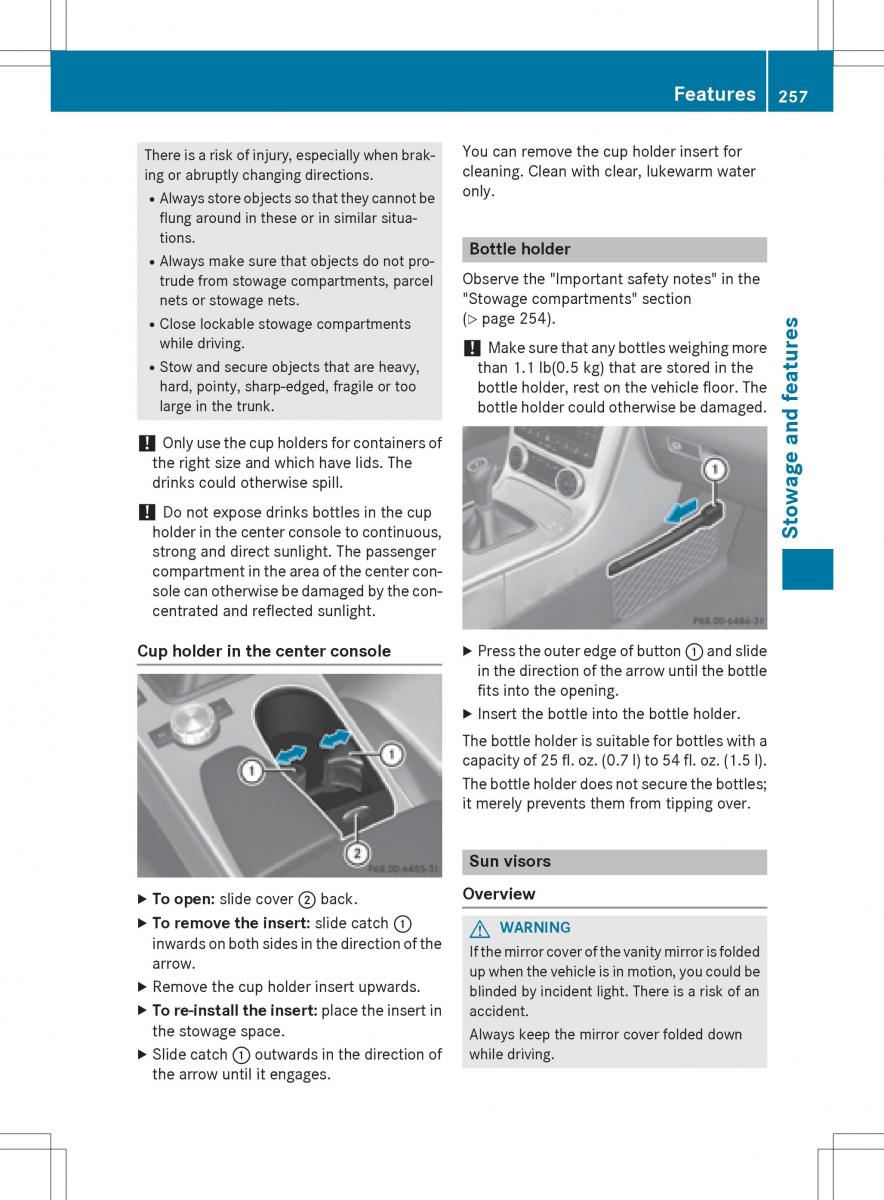 Mercedes Benz SLK R172 owners manual / page 259