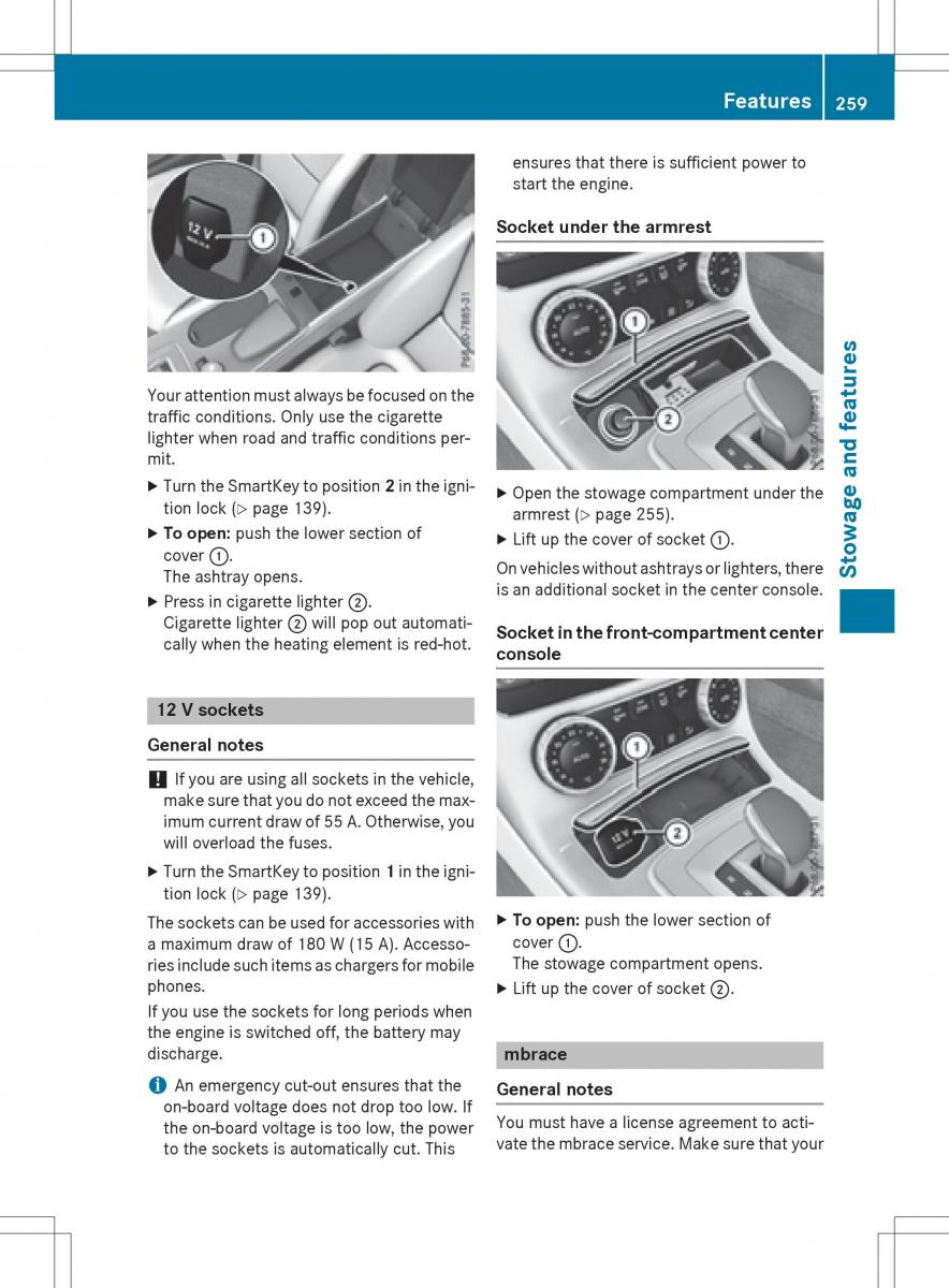 Mercedes Benz SLK R172 owners manual / page 261