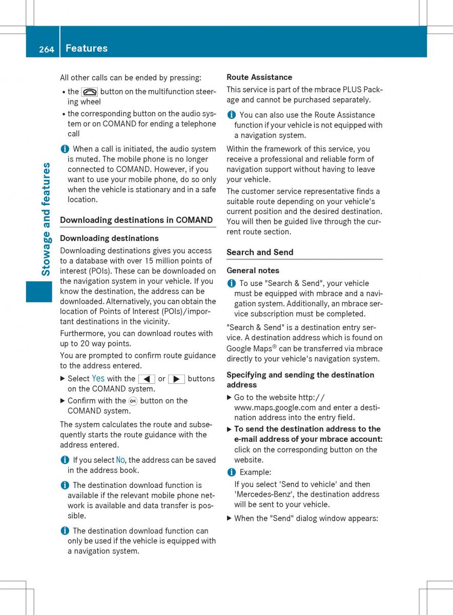 Mercedes Benz SLK R172 owners manual / page 266