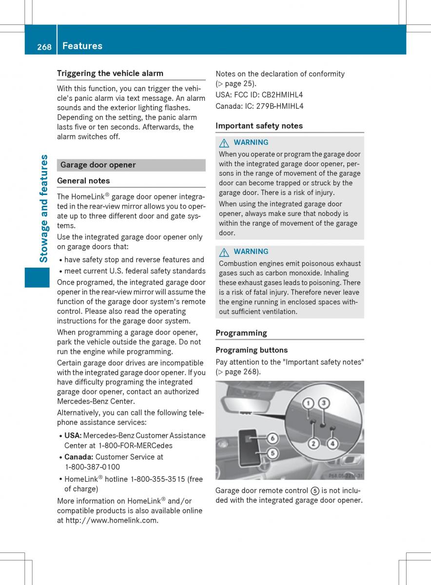 Mercedes Benz SLK R172 owners manual / page 270