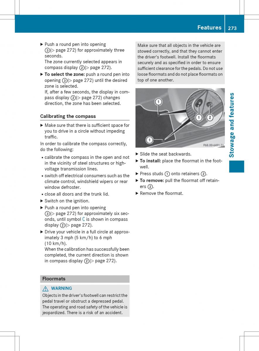 Mercedes Benz SLK R172 owners manual / page 275