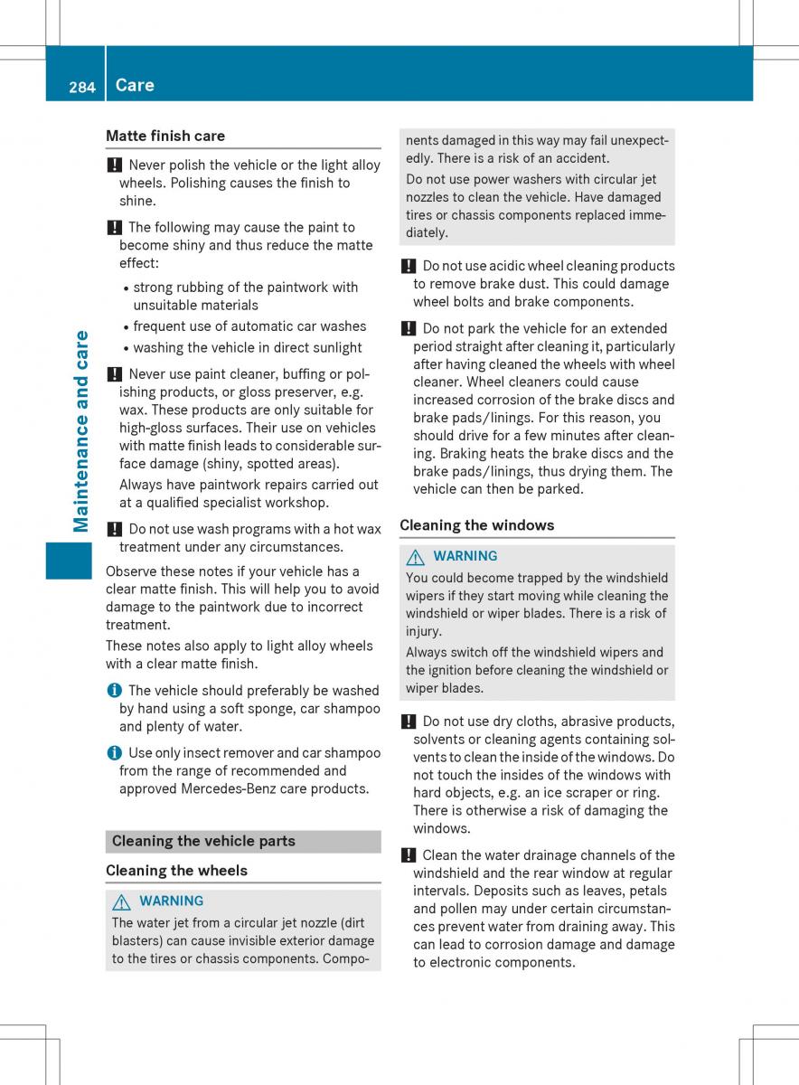 Mercedes Benz SLK R172 owners manual / page 286