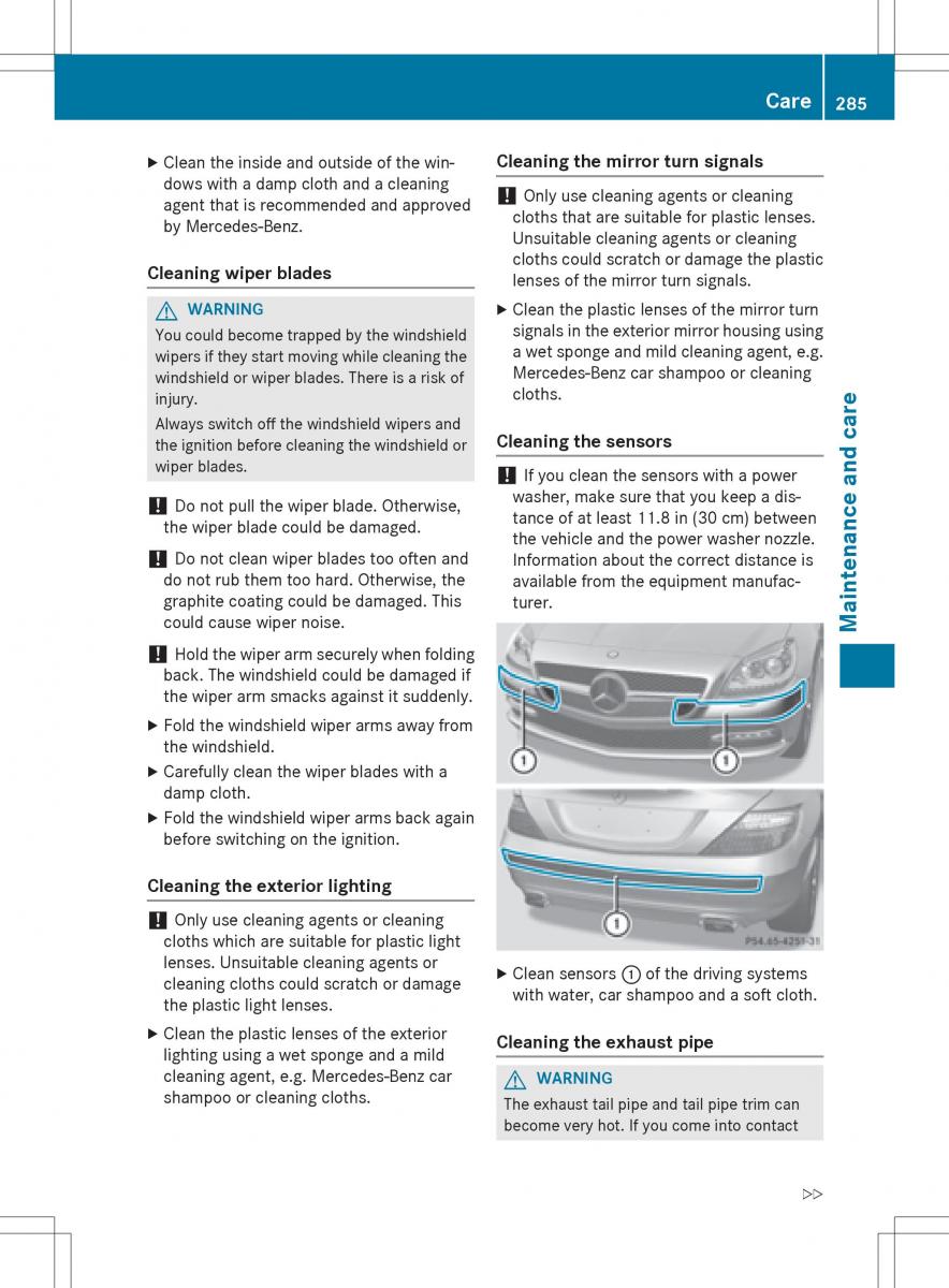 Mercedes Benz SLK R172 owners manual / page 287