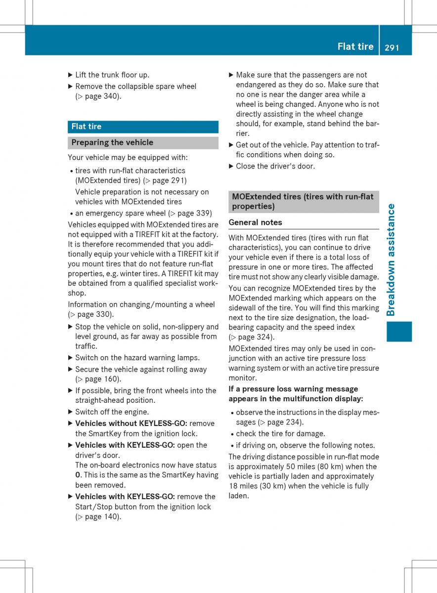 Mercedes Benz SLK R172 owners manual / page 293