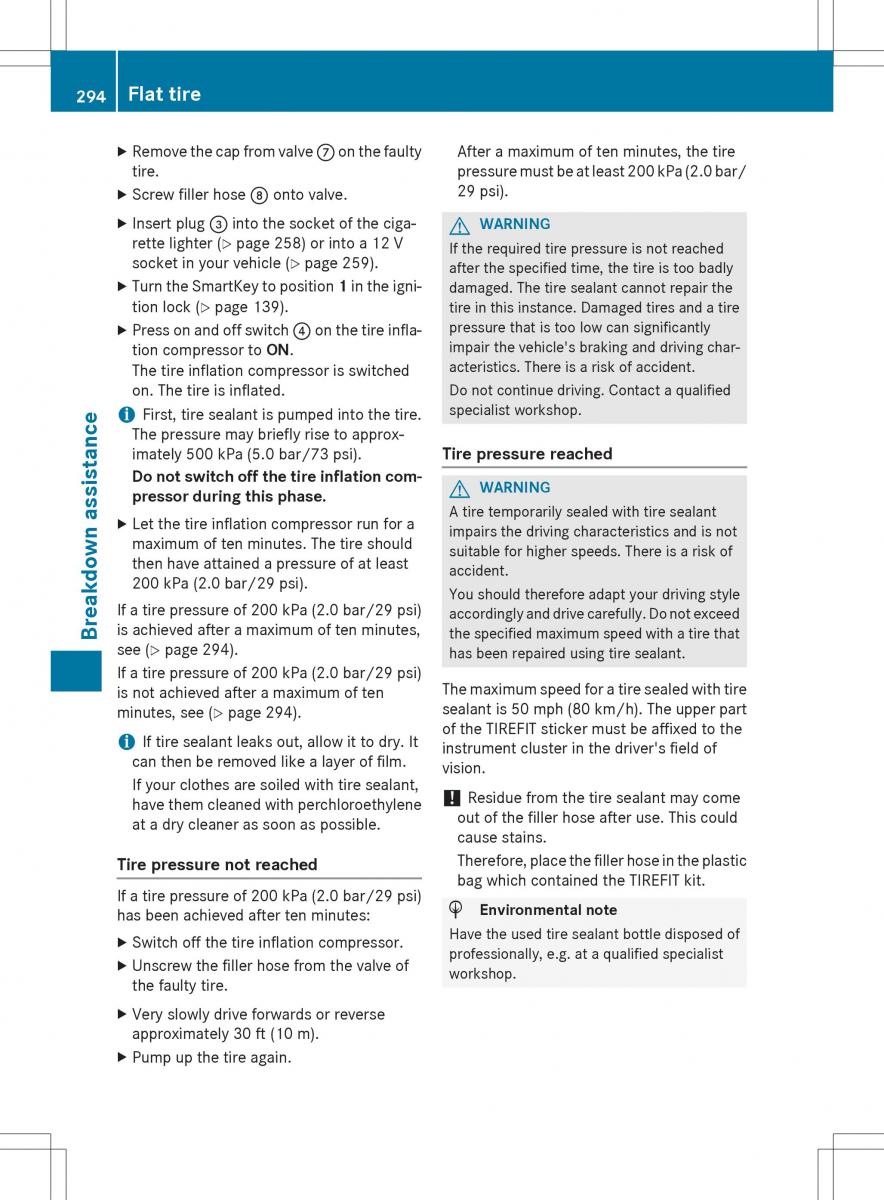 Mercedes Benz SLK R172 owners manual / page 296