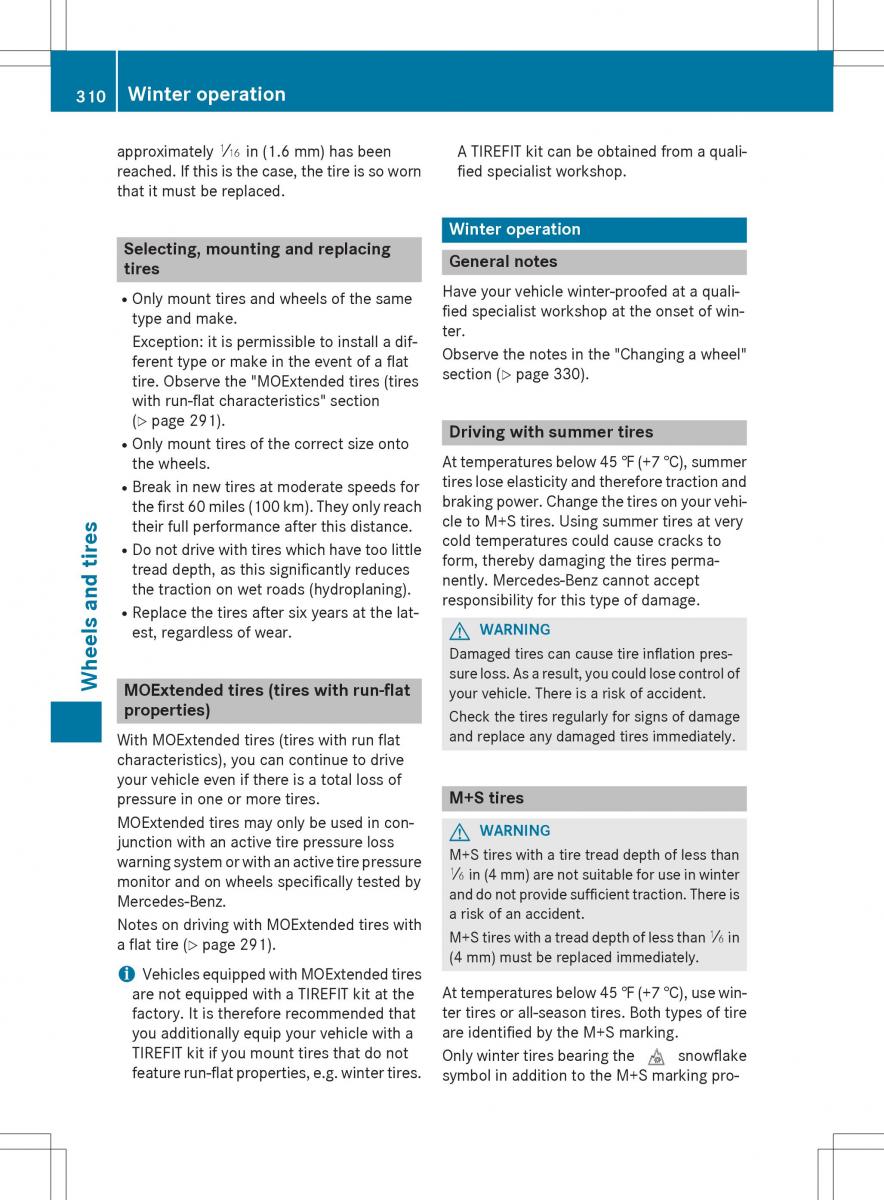 Mercedes Benz SLK R172 owners manual / page 312